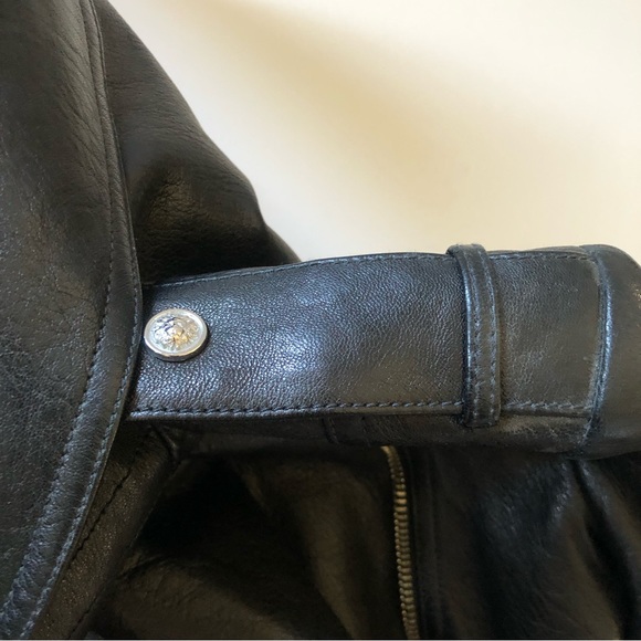 Versace Versus Black Leather Jacket Motorcycle - Picture 5 of 6